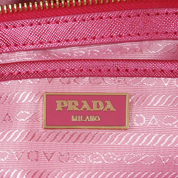 2014 Prada Fluorescence saffiano tote BN2245 rosered